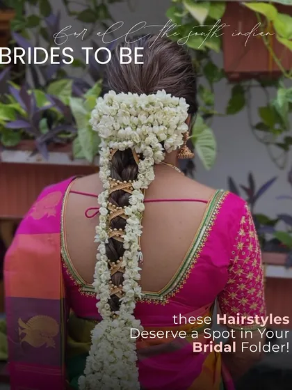 An introduction to classic South Indian bridal hairstyles, featuring a beautiful floral braid that deserves a spot in your bridal folder.