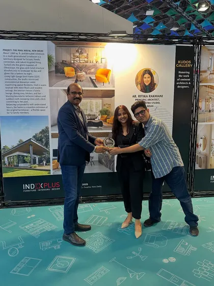 A moment of pride as our Pool House project wins the Kudos Award at the Index Fair 2025 in the Luxury Interior category. This recognition celebrates our commitment to crafting serene, elevated living experiences.