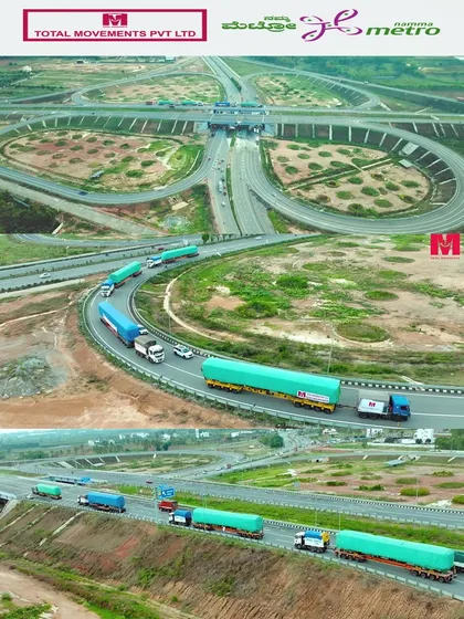 We provide comprehensive aerial coverage for large-scale infrastructure projects, as seen here with the delivery of Namma Metro coaches for BMRCL. Our drone videography captures the complexity and precision of moving oversized cargo through complex interchanges.