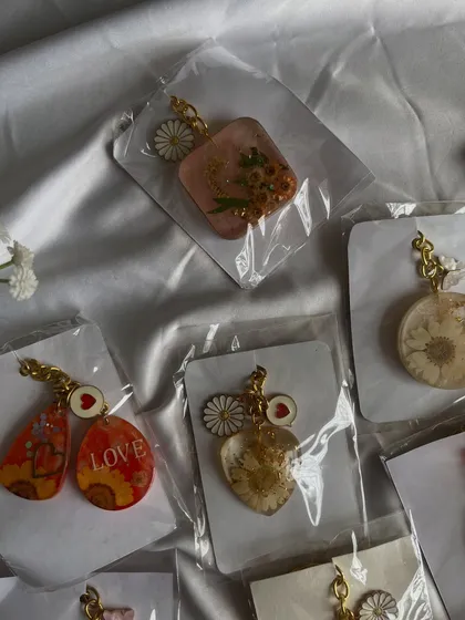A little reminder of love, sealed in resin. These one-of-a-kind keychains are on sale and won't be restocked.
