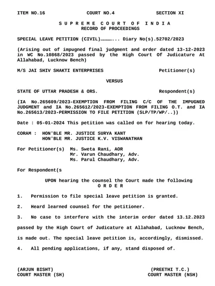 This is a Supreme Court order from one of my cases. Successfully arguing matters at the highest court requires a deep understanding of the law and procedure. This experience is what I bring to every case I handle, big or small.