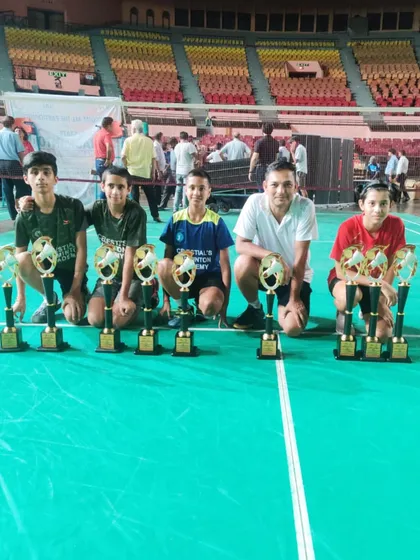 A proud moment with our team of champions at the Delhi State Badminton Championship. Seeing our players with their well-earned trophies is a testament to our collective hard work and community spirit.