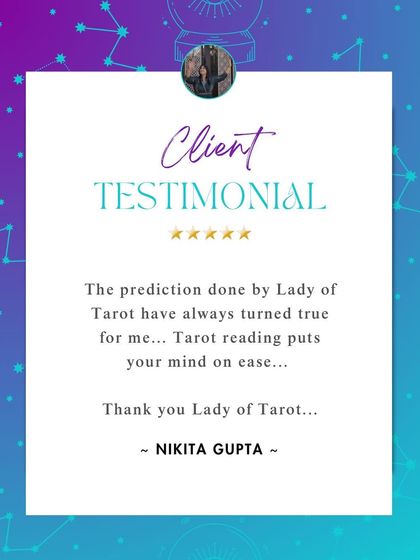 "Tarot reading puts your mind on ease." This is so true. Often, we just need confirmation of our own intuition, and the cards provide that gentle nudge. I am happy my predictions have been accurate and helpful.