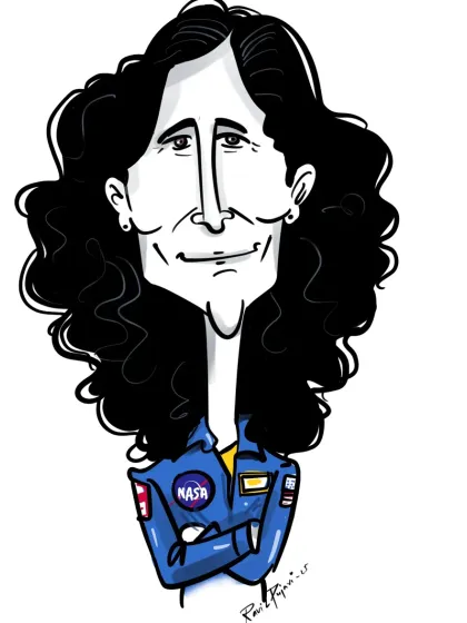My caricature of astronaut Sunita Williams. I wanted to capture her inspiring presence and her connection to NASA with this colorful portrait.