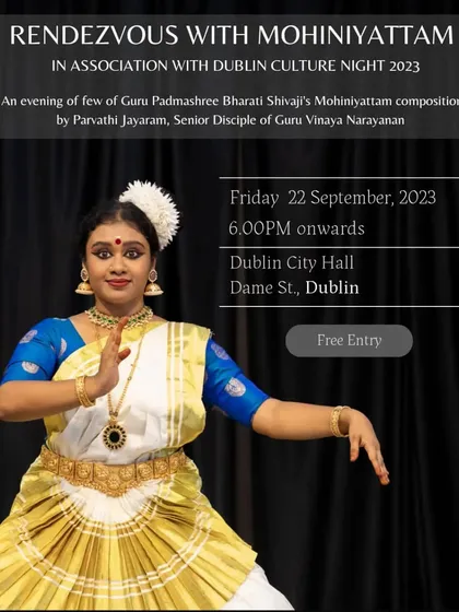 Our art has taken us from local temples to international stages. We were proud to present our Guru's compositions at the Dublin Culture Night, sharing the beauty of Mohiniyattam with a global audience.