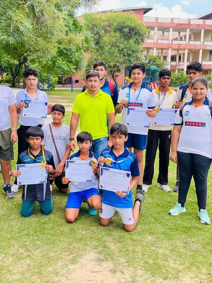 Our young javelin throwers with their medals and certificates after a successful competition. We are building a strong foundation for future champions.