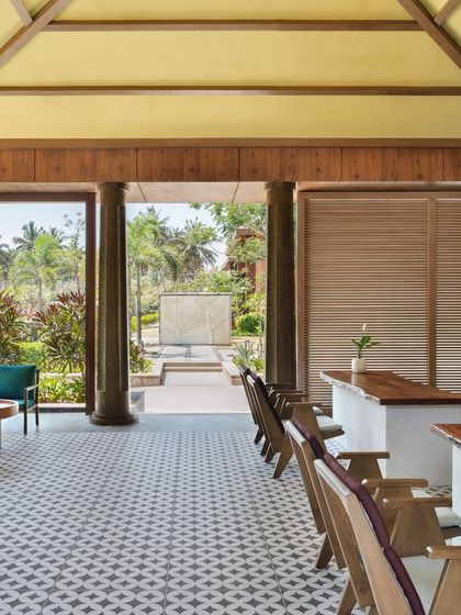 The elegant and airy interior of our Kokoon cafe and lounge area, where guests can enjoy a freshly brewed coffee or a light snack in a sophisticated setting.