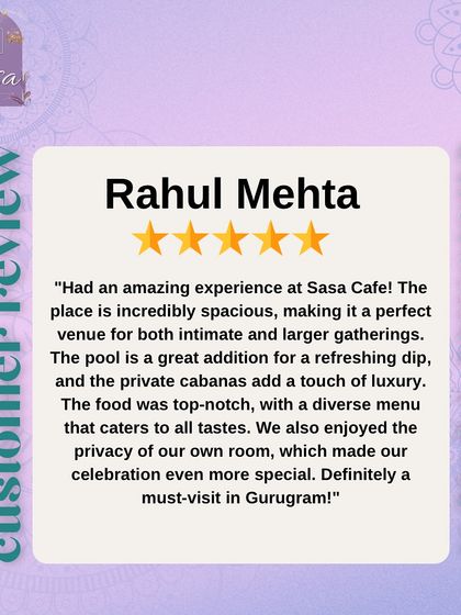 Rahul, thank you for the kind words. I'm glad we could provide a great venue for your celebration and that you enjoyed the pool, private room, and our diverse menu.