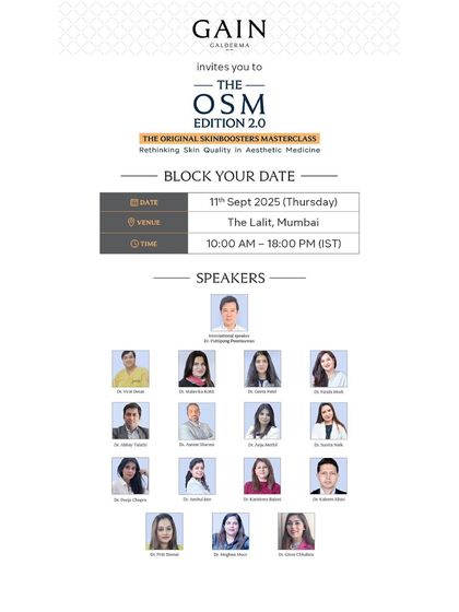 A look at the speaker panel for the Galderma OSM Edition 2.0 Masterclass. I was thrilled to share the stage with such a distinguished group of international and national experts in aesthetic medicine.