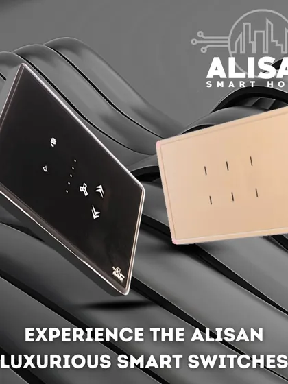 Experience the luxury of Alisan smart switches. With their sleek glass finish and responsive touch controls, they represent the perfect fusion of innovative technology and elegant design for your home.