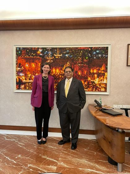 A photo from the meaningful dialogue with the British High Commission delegation, focusing on cross-border trade and professional services.