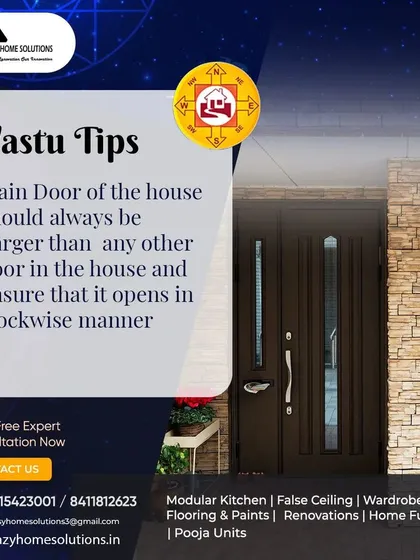For those who follow Vastu, the main door holds special significance. An important tip is to ensure the main door is the largest in the house and opens in a clockwise manner to welcome positive energy.