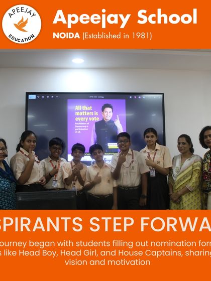 The journey to leadership begins as aspirants for posts like Head Boy, Head Girl, and House Captains step forward. Here, they are seen after filling out nomination forms, ready to share their vision and motivation with the school community.