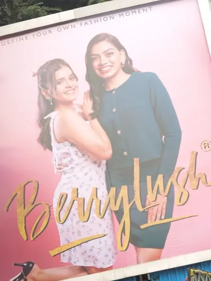 The final Berrylush billboard, where the bright and cheerful makeup look contributes to the overall positive feel of the advertisement.
