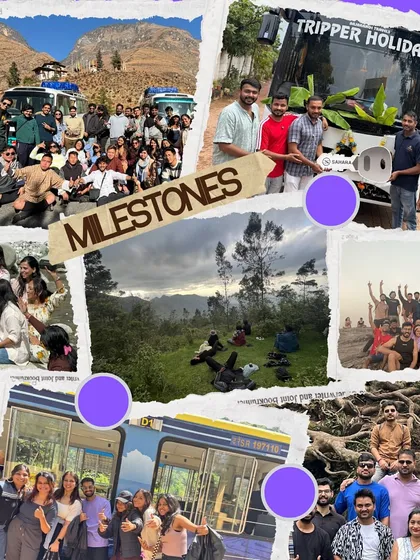 A collage celebrating our "Milestones." From group photos in the mountains to inaugurating a new bus, these are the moments that mark our journey of growth.