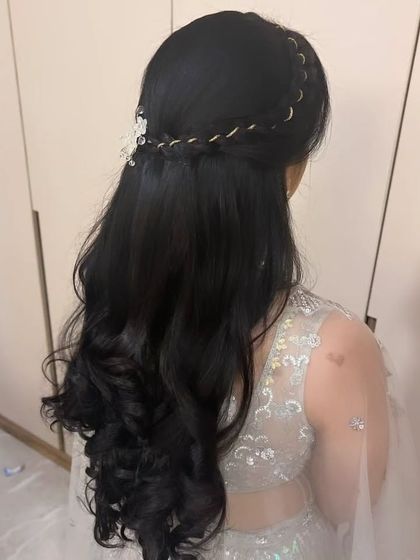 Another angle of the braided half-updo.