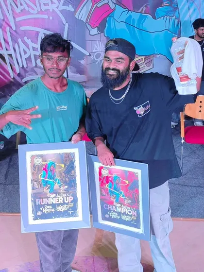 Sharing the stage with the champion. It's all about respect and community, pushing each other to be better dancers.