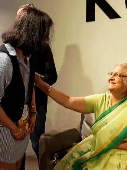 Sudha Murty warmly interacting with another young fan. Her presence brought so much joy and inspiration to our bookstore, and it was a day our bookworms will never forget.