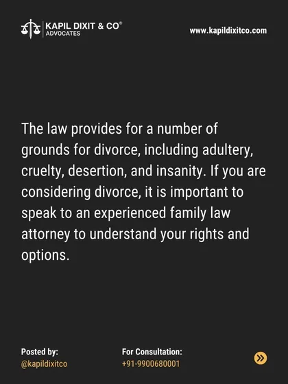 The law specifies several grounds for divorce, including adultery, cruelty, and desertion.
