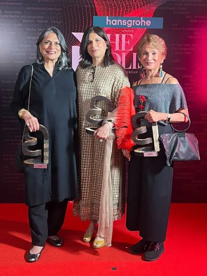 Posing with fellow award recipients at the D/List 2025 awards. We were delighted to be recognized among such talented peers in the design community.