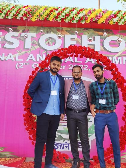 At the alumni meet stage. These events are a great opportunity to reconnect with peers and share our journeys since our school days.