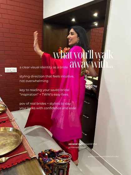 You will walk away with a clear visual identity that feels intuitive, not overwhelming. We provide you with the keys to understanding your own inspiration and the real-bride wisdom needed to style your looks with confidence and ease.