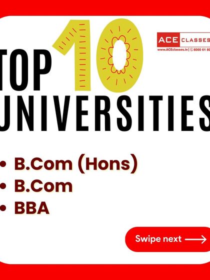 We prepare students for top universities across India. This is the first slide of a series highlighting the best institutions for B.Com (Hons), B.Com, and BBA.