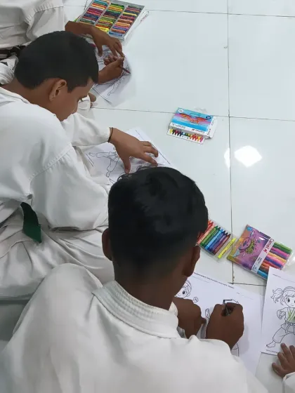 More of my karatekas enjoying their creative time. It's a balanced approach to discipline and development.