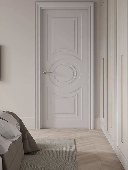 A close-up of the classic-style door and wardrobe, showing our attention to detail in every element of the design.