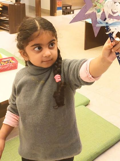 This little fairy is ready to make some wishes with her beautiful star wand. I love how proud they are of their creations.