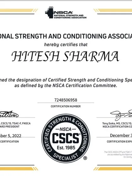 My training methods are backed by the highest standards in the industry. As a Certified Strength and Conditioning Specialist (CSCS) through the NSCA, I design programs based on proven scientific principles to help you achieve peak performance safely and effectively.
