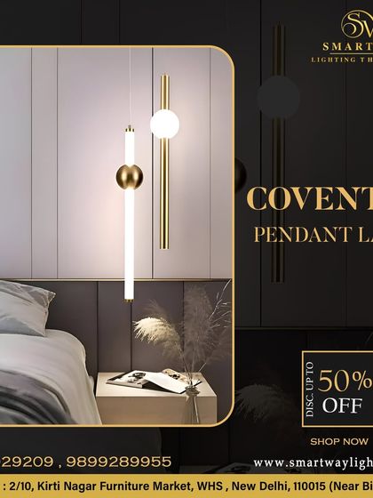 The Coventry Pendant Lamp is a sleek and modern option for bedside lighting. The combination of a linear light and a globe creates a balanced and artistic look.