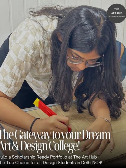 Precision and skill are essential for a standout portfolio. This image captures a student carefully working on a wood-carving project, demonstrating her dedication and craftsmanship.
