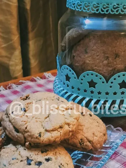 My choco-chip cookies are a perfect companion for tea or coffee. Here they are, fresh from the oven and ready to be enjoyed.