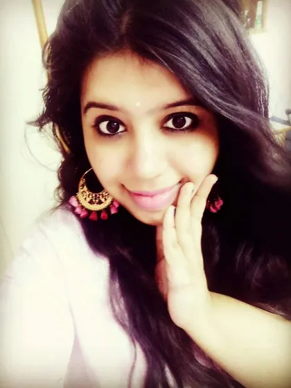 A self-submitted photo for the 'Mrs.' category audition, showcasing her photogenic quality.