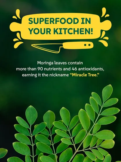 Moringa is a superfood we love. Packed with nutrients and antioxidants, we add it to our meals not because it's trendy, but because it's part of India's food wisdom.