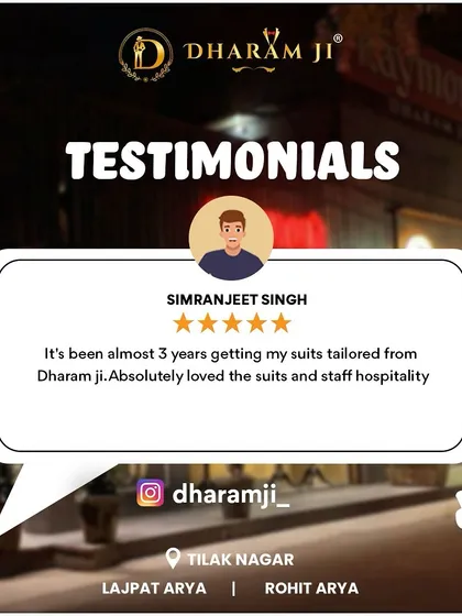 Simranjeet Singh, a client for three years, mentions he "absolutely loved the suits and staff hospitality." Building long-term relationships is very important to me.