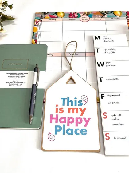 The complete 'Happy Place' gift set, designed to bring creativity and joy to your everyday life.