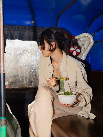 Another moment from our on-the-go photoshoot. Our meals are designed for real life in Bangalore, providing a nourishing bite wherever your day takes you.