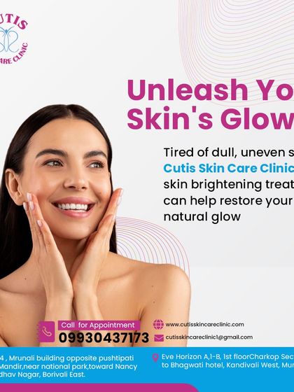 A welcoming graphic inviting clients to restore their natural glow with our skin brightening treatments. We position our services as the solution for dull and uneven skin.