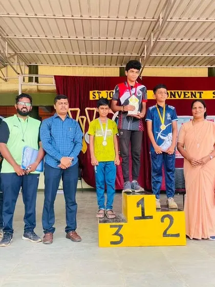 A proud moment for our U-14 boys champion at the Raigad district school competition. Standing on the number one spot on the podium is a feeling every archer strives for.