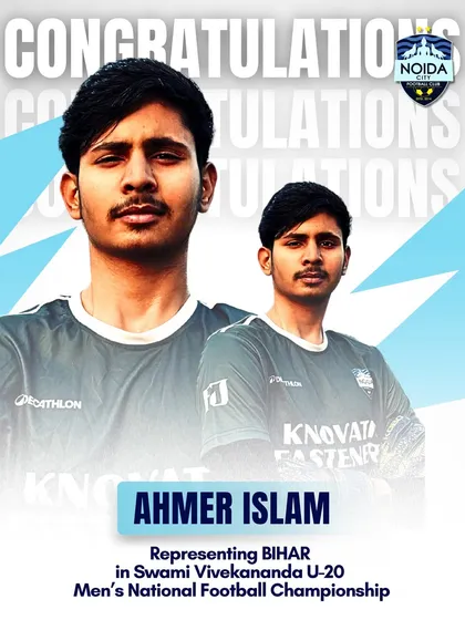 A proud moment for the club as our U19 player, Ahmer Islam, was selected to represent Bihar at the U-20 Men's National Football Championship.