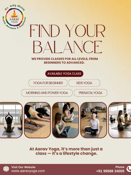 A complete overview of our class offerings, including yoga for beginners, kids yoga, power yoga, and prenatal yoga. This collage shows the variety of practices available at our studio.