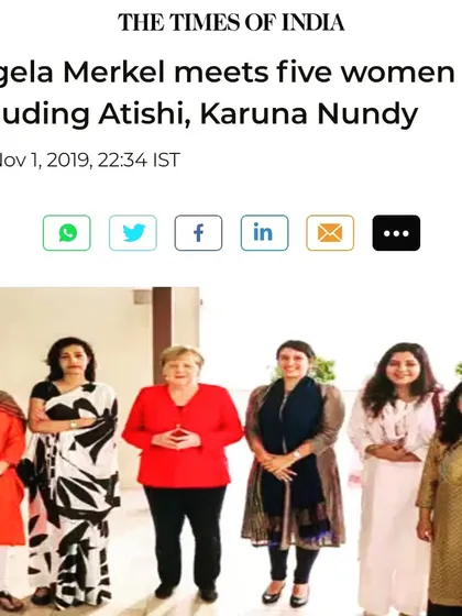 Meeting with former German Chancellor Angela Merkel alongside other women leaders. She was a bulwark against authoritarianism and made the world kinder and more welcoming. Her leadership will be missed.