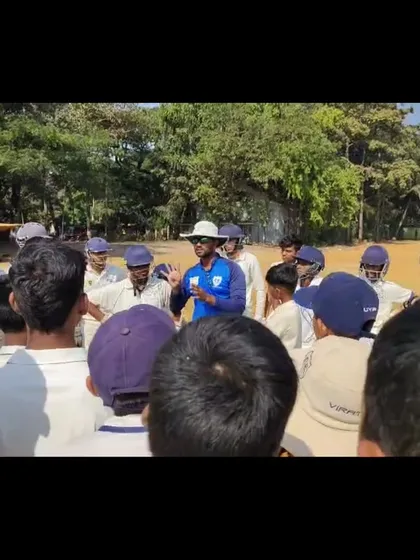 Addressing the aspirants during the MCA selection trials. I make sure to communicate clearly what it takes to get to the next level in Mumbai cricket.