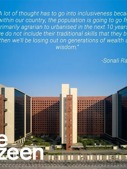 Our co-founder, Sonali Rastogi, discusses the importance of inclusive design in the context of India's rapid urbanization. The Surat Diamond Bourse is an example of how traditional skills and wisdom can be integrated into modern architectural projects.