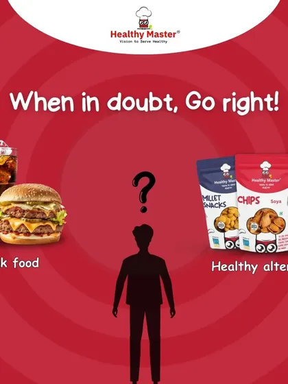 When in doubt, always go right. This graphic makes it clear that choosing our healthy alternatives over junk food is always the right decision.