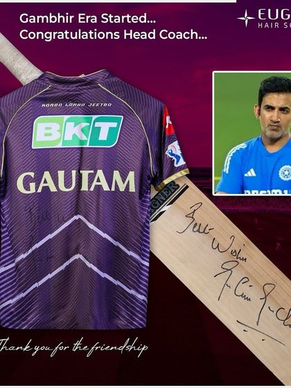 The Gambhir era has begun. It is an honor to call the new head coach of the Indian cricket team a friend. This signed bat is a cherished token of our friendship.