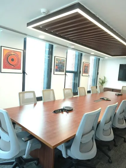 The main boardroom in our new Delhi office, designed for strategic discussions and high-level meetings.