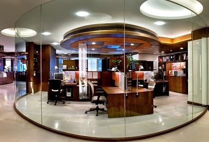 From my archives, this is the Egon Zehnder office in Gurgaon. The design centered around a circular, glass-enclosed workstation hub, creating a sense of transparency and dynamic energy within the workspace.